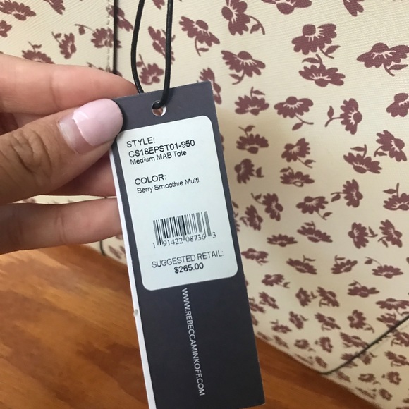 Rebecca Minkoff MAB Tote Pink/ White Floral - Picture 3 of 4